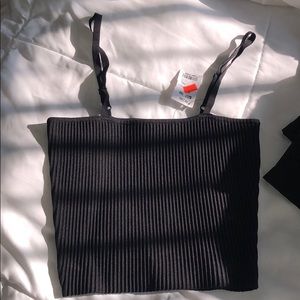Black Crop Tank Top